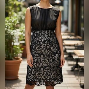 MSSP Max Studio Specialty Products Milana Black Lace & Sheer Backless Dress